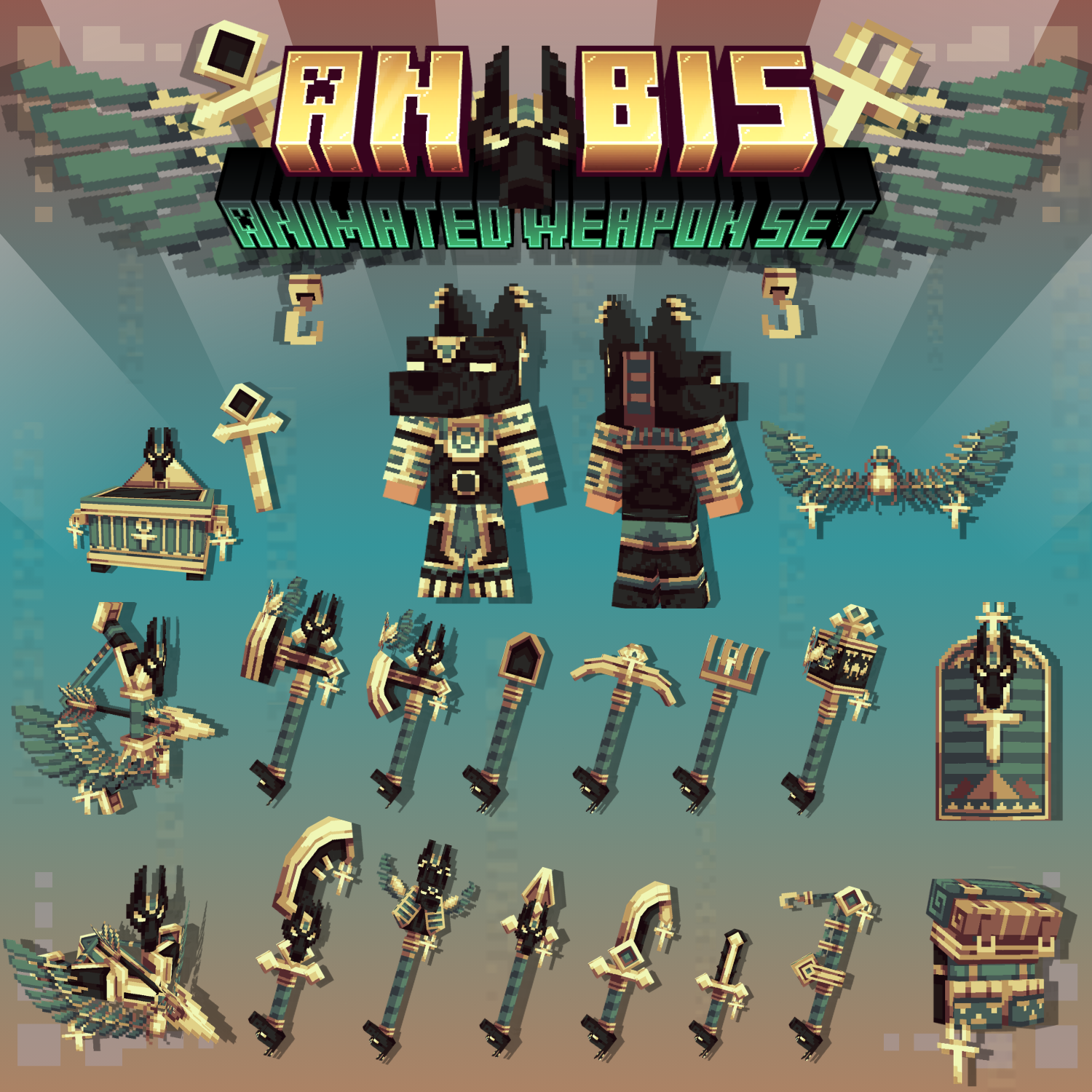 Egypt Anubis Animated Weapon Set preview image