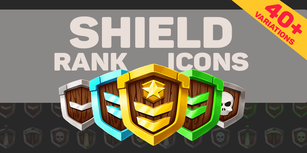 Shield Rank Icons 48x Variations preview image